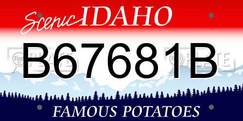 B67681B Idaho License Plate
