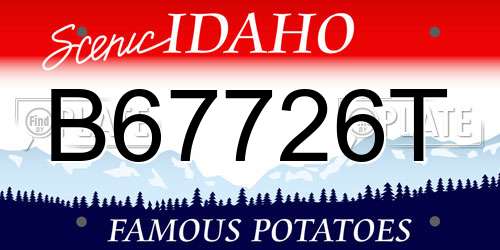 B67726T Idaho License Plate