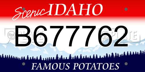 B677762 Idaho License Plate
