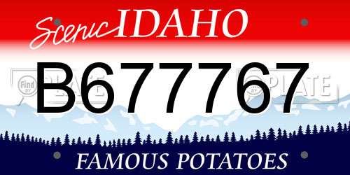 B677767 Idaho License Plate