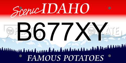 B677XY Idaho License Plate