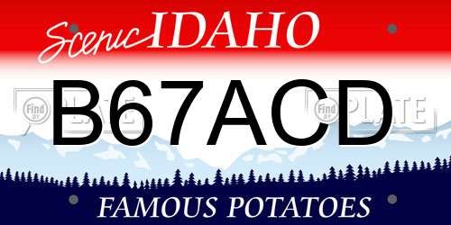B67ACD Idaho License Plate