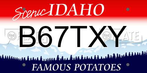 B67TXY Idaho License Plate