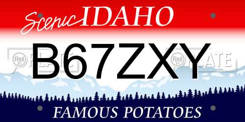 B67ZXY Idaho License Plate