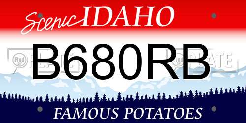 B680RB Idaho License Plate