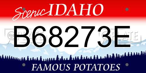 B68273E Idaho License Plate