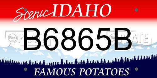 B6865B Idaho License Plate