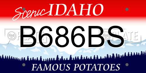 B686BS Idaho License Plate