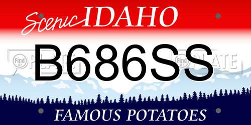 B686SS Idaho License Plate
