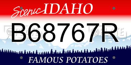 B68767R Idaho License Plate