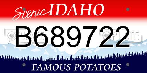 B689722 Idaho License Plate