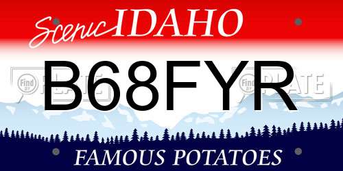B68FYR Idaho License Plate