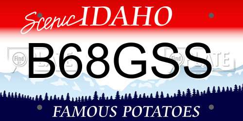 B68GSS Idaho License Plate
