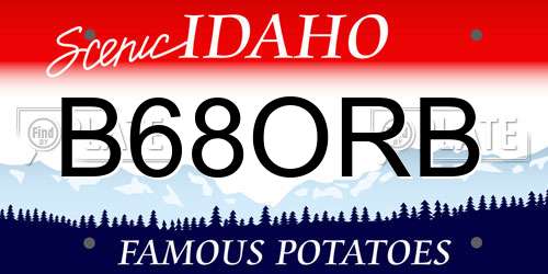 B68ORB Idaho License Plate