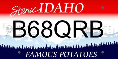B68QRB Idaho License Plate
