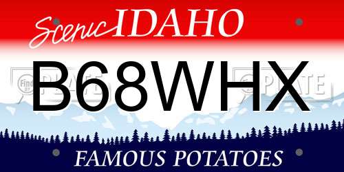 B68WHX Idaho License Plate