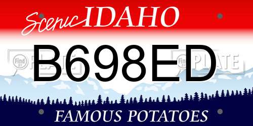 B698ED Idaho License Plate