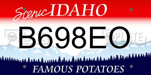 B698EO Idaho License Plate
