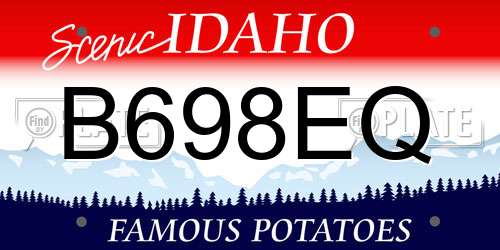 B698EQ Idaho License Plate