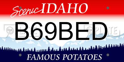 B69BED Idaho License Plate