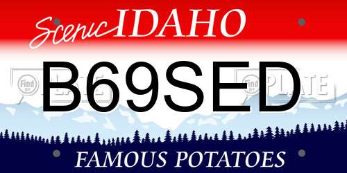 B69SED Idaho License Plate