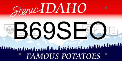 B69SEO Idaho License Plate