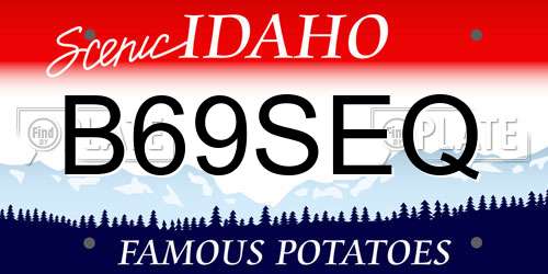 B69SEQ Idaho License Plate