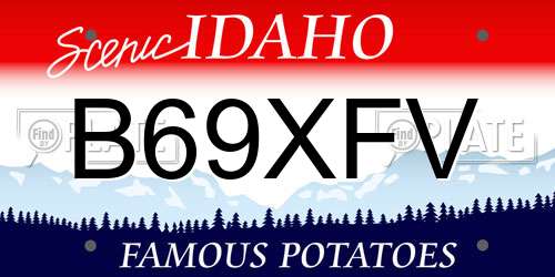 B69XFV Idaho License Plate