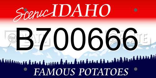 B700666 Idaho License Plate