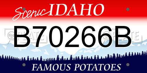 B70266B Idaho License Plate