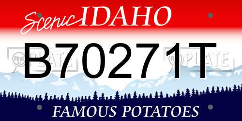 B70271T Idaho License Plate