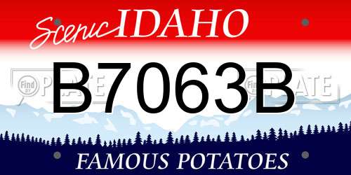 B7063B Idaho License Plate