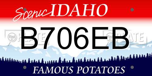B706EB Idaho License Plate