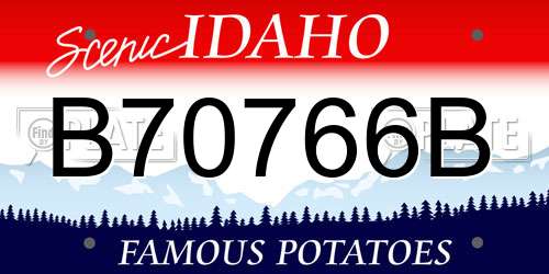 B70766B Idaho License Plate
