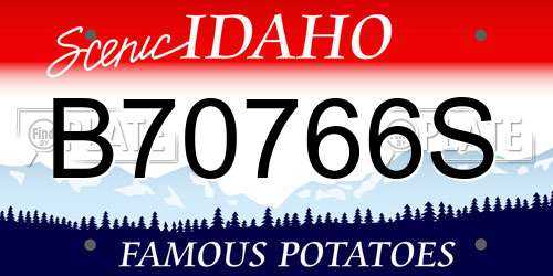 B70766S Idaho License Plate