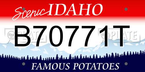 B70771T Idaho License Plate