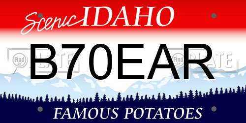 B70EAR Idaho License Plate