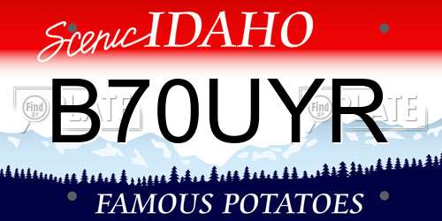 B70UYR Idaho License Plate