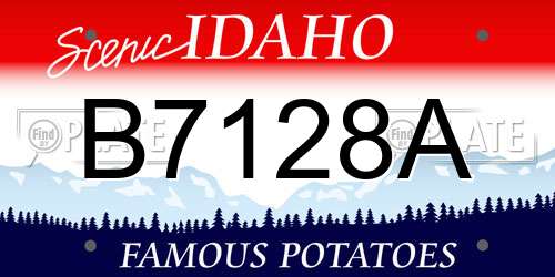 B7128A Idaho License Plate
