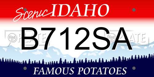 B712SA Idaho License Plate