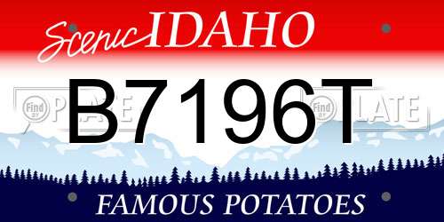B7196T Idaho License Plate