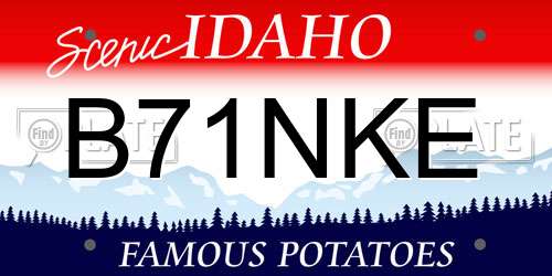 B71NKE Idaho License Plate