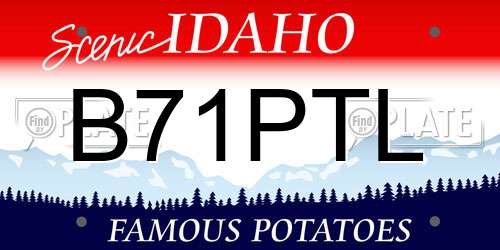 B71PTL Idaho License Plate