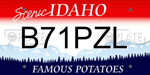 B71PZL Idaho License Plate