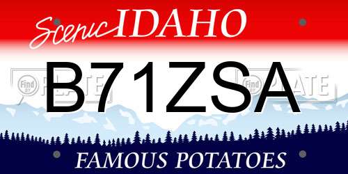 B71ZSA Idaho License Plate