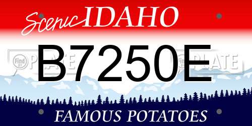 B7250E Idaho License Plate