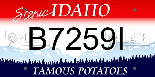 B7259I Idaho License Plate