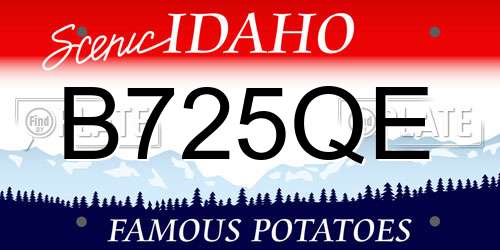B725QE Idaho License Plate