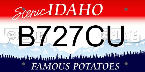 B727CU Idaho License Plate