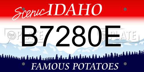 B7280E Idaho License Plate